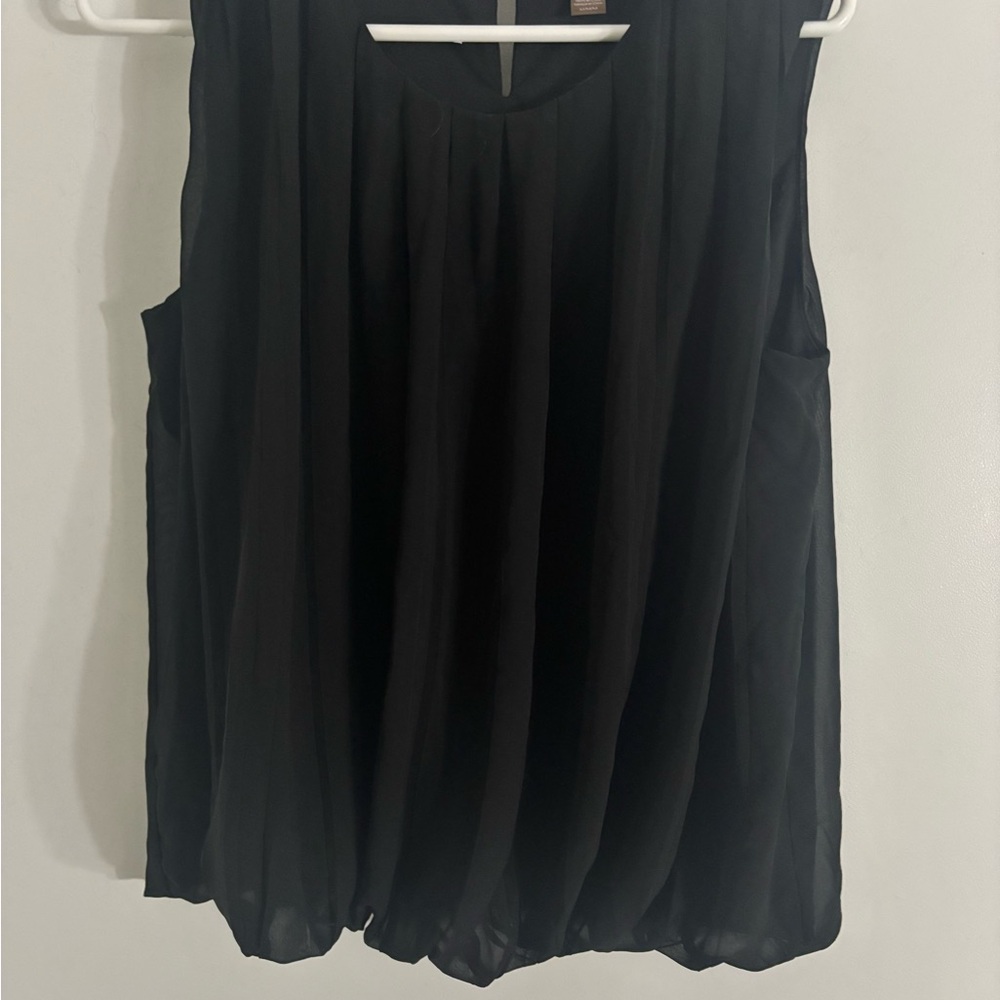 Calvin Klein Black Pleated Blouse